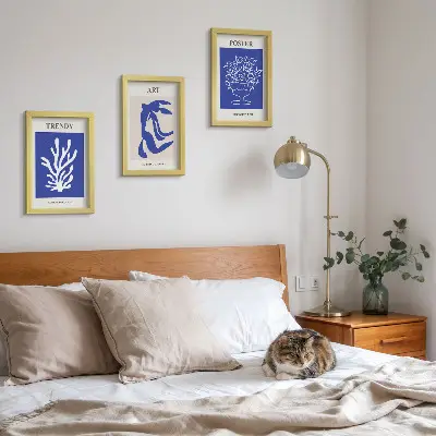 Conjunto de Quadros de Arte Abstrata de Henri Matisse com molduras e imagens
