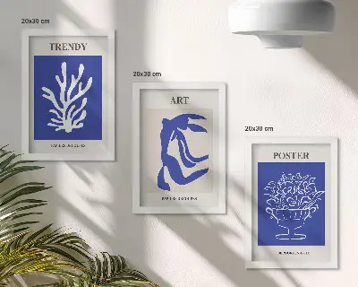Conjunto de Quadros de Arte Abstrata de Henri Matisse com molduras e imagens
