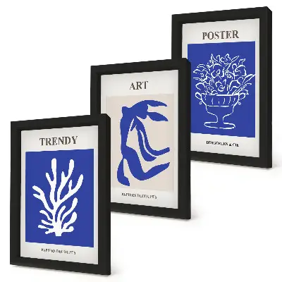 Conjunto de Quadros de Arte Abstrata de Henri Matisse com molduras e imagens
