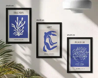 Conjunto de Quadros de Arte Abstrata de Henri Matisse com molduras e imagens