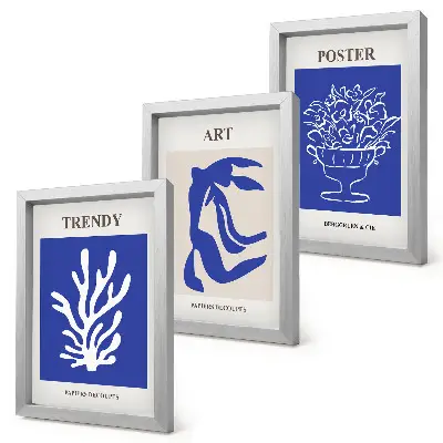 Conjunto de Quadros de Arte Abstrata de Henri Matisse com molduras e imagens