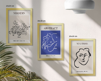 Tríptico com moldura Cartazes no estilo moderno e abstrato de Henri Matisse