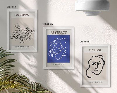 Tríptico com moldura Cartazes no estilo moderno e abstrato de Henri Matisse