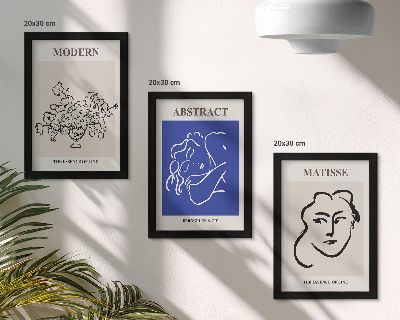 Tríptico com moldura Cartazes no estilo moderno e abstrato de Henri Matisse