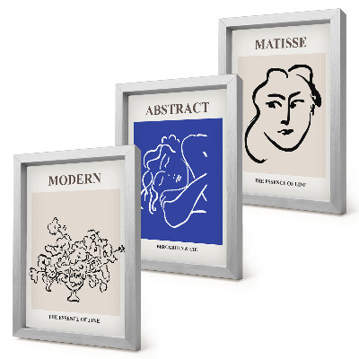 Tríptico com moldura Cartazes no estilo moderno e abstrato de Henri Matisse