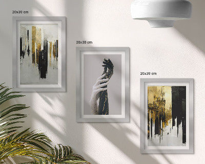 Conjunto de molduras com imagens Padrões abstratos de pintura e duas mãos