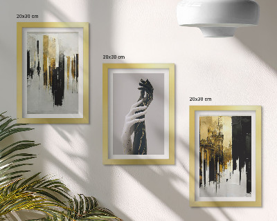 Conjunto de molduras com imagens Padrões abstratos de pintura e duas mãos