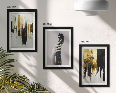Conjunto de molduras com imagens Padrões abstratos de pintura e duas mãos