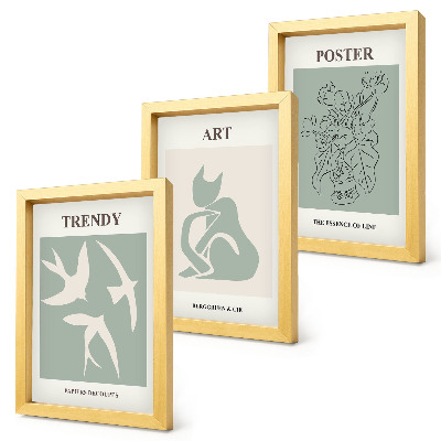 Conjunto de 3 quadros decorativos Ilustrações elegantes de Henri Matisse