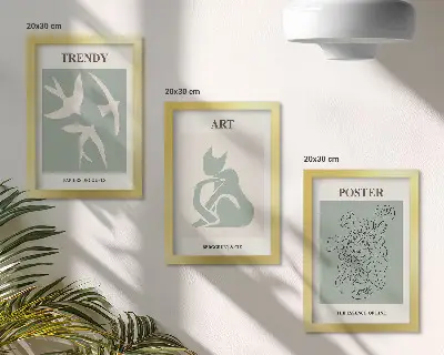 Conjunto de 3 quadros decorativos com ilustrações elegantes de Henri Matisse