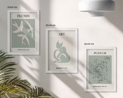 Conjunto de 3 quadros decorativos Ilustrações elegantes de Henri Matisse