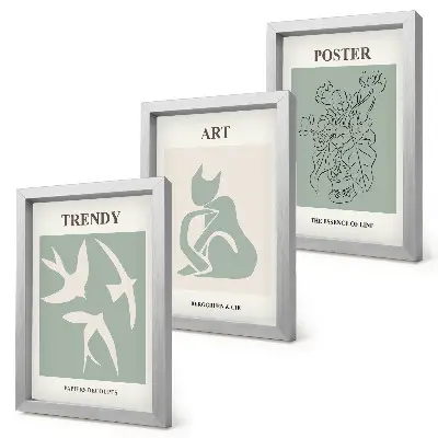 Conjunto de 3 quadros decorativos com ilustrações elegantes de Henri Matisse