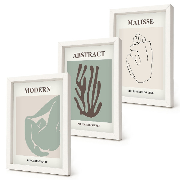 Conjunto de molduras com imagens Pinturas elegantes com motivos abstratos de Henri Matisse
