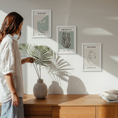 Conjunto de molduras com imagens Pinturas elegantes com motivos abstratos de Henri Matisse