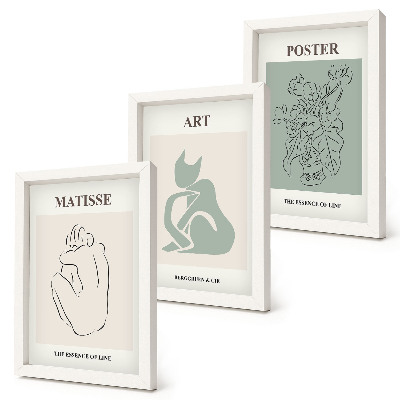 Conjunto de molduras com imagens Pôsteres em tons de bege e verde de Henri Matisse