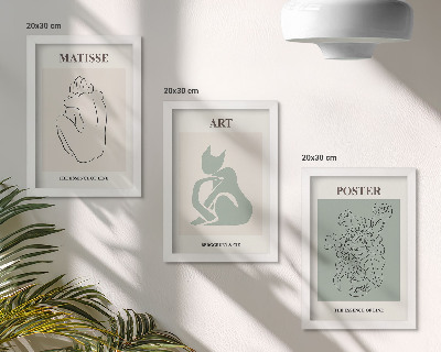 Conjunto de molduras com imagens Pôsteres em tons de bege e verde de Henri Matisse