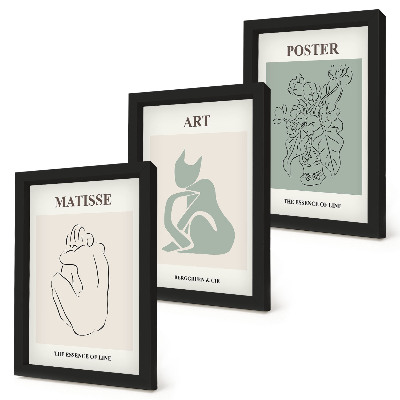 Conjunto de molduras com imagens Pôsteres em tons de bege e verde de Henri Matisse