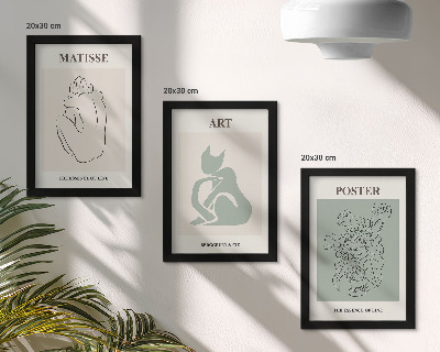 Conjunto de molduras com imagens Pôsteres em tons de bege e verde de Henri Matisse