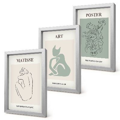 Conjunto de molduras com imagens Pôsteres em tons de bege e verde de Henri Matisse