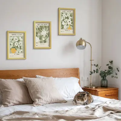 Conjunto de quadros com imagens pôsteres florais de Londres, Tóquio e Dublin