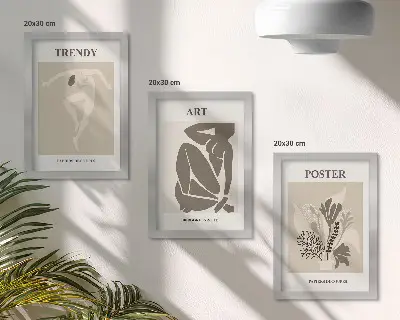 Figuras Humanas com Plantas de Henri Matisse tríptico com moldura