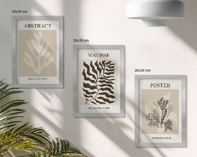 Conjunto de molduras com imagens Padrões de plantas em tons de bege e marrom.