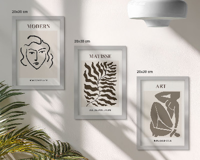 Conjunto de molduras com imagens Gráficos elegantes com linhas e figuras em cores neutras.