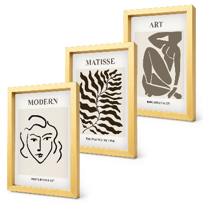 Conjunto de molduras com imagens Gráficos elegantes com linhas e figuras em cores neutras.
