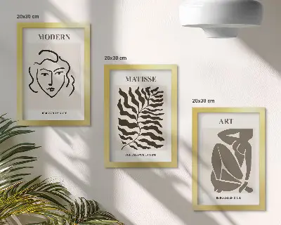 Conjunto de molduras com imagens com gráficos elegantes de linhas e figuras em cores neutras