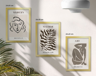 Conjunto de molduras com imagens Gráficos elegantes com linhas e figuras em cores neutras.