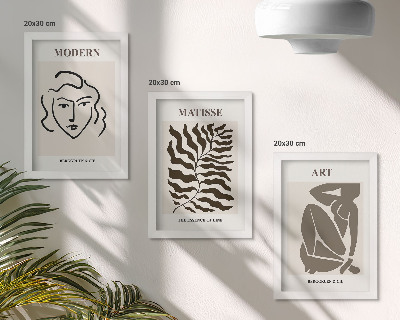 Conjunto de molduras com imagens Gráficos elegantes com linhas e figuras em cores neutras.