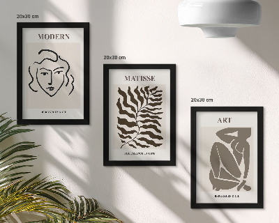 Conjunto de molduras com imagens Gráficos elegantes com linhas e figuras em cores neutras.