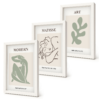 Tríptico com moldura Personagens e plantas estilosos em um design minimalista.
