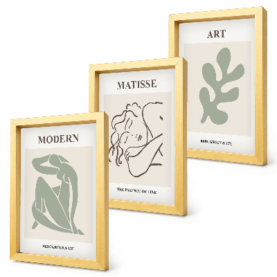 Tríptico com moldura Personagens e plantas estilosos em um design minimalista.