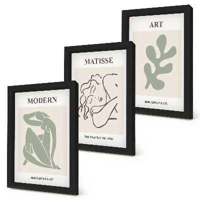 Tríptico com moldura Personagens e plantas estilosos em um design minimalista.