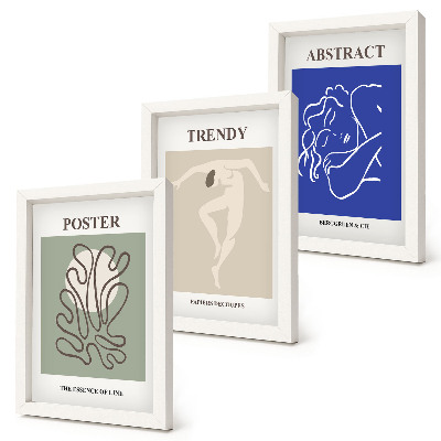 Tríptico com moldura Ilustrações em pastel de Henri Matisse