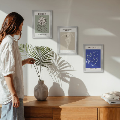Tríptico com moldura Ilustrações em pastel de Henri Matisse