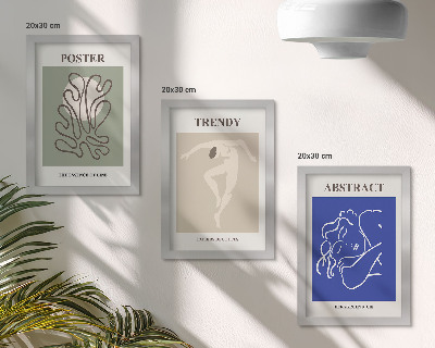 Tríptico com moldura Ilustrações em pastel de Henri Matisse