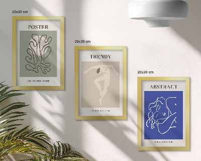 Tríptico com moldura Ilustrações em pastel de Henri Matisse
