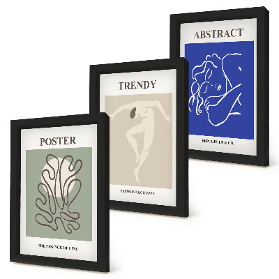 Tríptico com moldura Ilustrações em pastel de Henri Matisse
