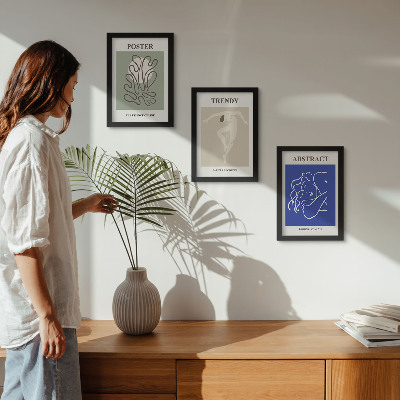 Tríptico com moldura Ilustrações em pastel de Henri Matisse