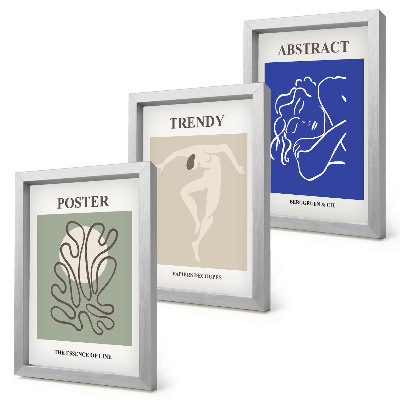 Tríptico com moldura Ilustrações em pastel de Henri Matisse