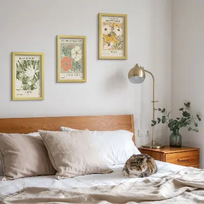 Tríptico com moldura motivos florais de várias cidades do mundo