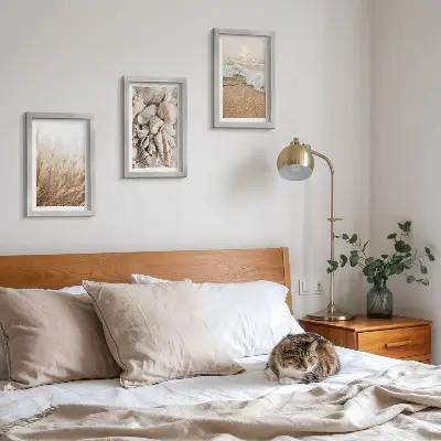 Conjunto de molduras com imagens com motivos de praia de conchas e ondas do mar