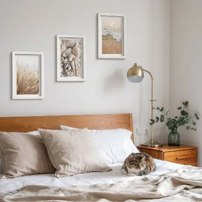 Conjunto de molduras com imagens com motivos de praia de conchas e ondas do mar