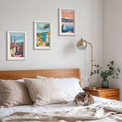 Conjunto de molduras com imagens Cidades italianas e paisagens litorâneas retrô