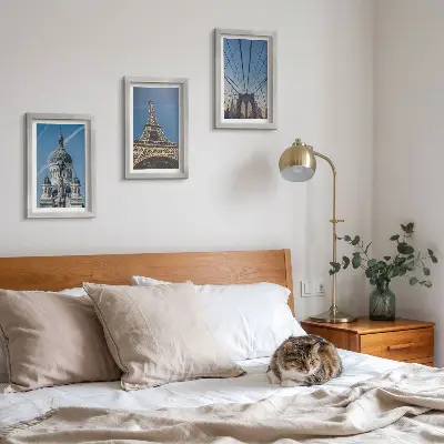 Conjunto de quadros com imagens vistas de edifícios famosos ao redor do mundo