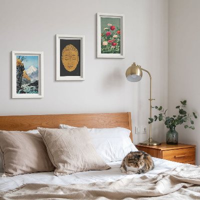 Conjunto de 3 quadros decorativos Natureza e cultura japonesas, estilo japonês