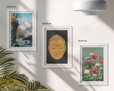 Conjunto de 3 quadros decorativos Natureza e cultura japonesas, estilo japonês