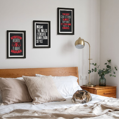 Conjunto de 3 quadros decorativos Slogans de motivação para treinamento e autodesenvolvimento